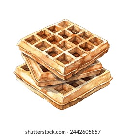 waffles vector illustration in watercolour style