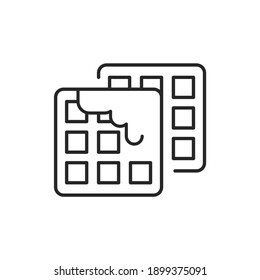 Wafflescolor line icon. Isolated vector element. Outline pictogram for web page, mobile app, promo