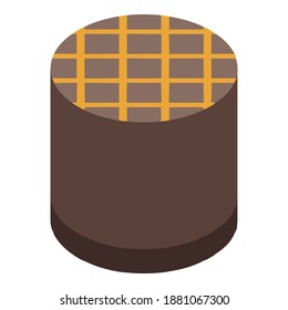 Wafle chocolate icon. Isometric of wafle chocolate vector icon for web design isolated on white background