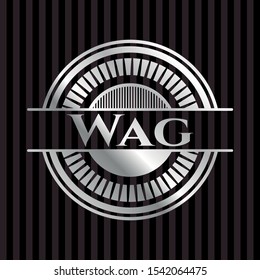 Wag silvery emblem. Vector Illustration. Mosaic.
