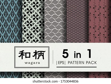 "wagara" significa patrón japonés, forma geométrica, fondo japonés, patrón de estilo japonés, patrón de teselación