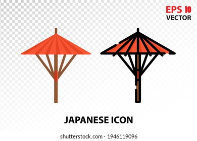 Wagasa icon on transparent background. Japan symbol for your website design, logo, app, UI. Eps10 vector illustration.