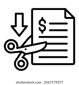 Wage Cuts Icon Element For Design