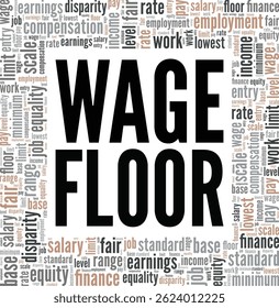 Wage Floor palavra nuvem conceitual design isolado no fundo branco.