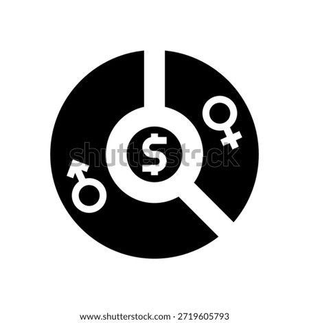 wage gap glyph icon vector. wage gap sign. isolated symbol illustration