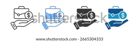 Wage Icon Set Multiple Style Collection
