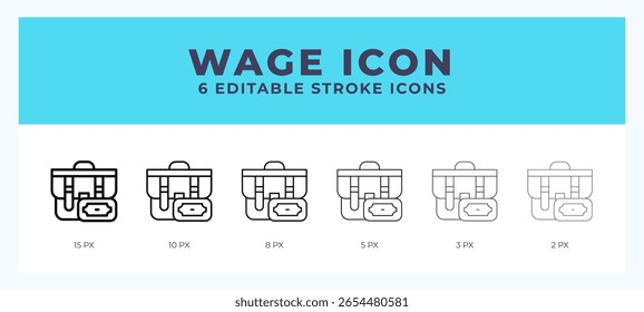Wage icon vector for web. And mobile app. Editable stroke outline icon.