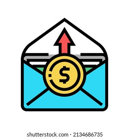 vector de icono de color de la inflación salarial. signo de inflación salarial. ilustración de símbolo aislado
