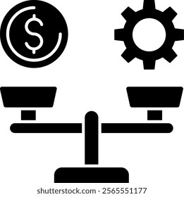 Wage Scale Solid Style Icon Design