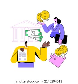 Wage subsidy for business employees abstract concept vector illustration. Small-medium sized business support, keep employees on the payroll, COVID19 crisis layoff, unemployment abstract metaphor.