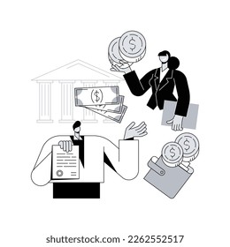Wage subsidy for business employees abstract concept vector illustration. Small-medium sized business support, keep employees on the payroll, COVID19 crisis layoff, unemployment abstract metaphor.