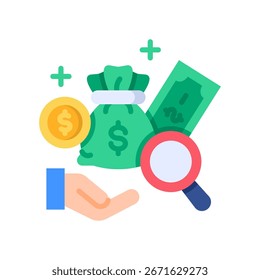 Icono de Encuesta de salarios Ilustración vectorial plana