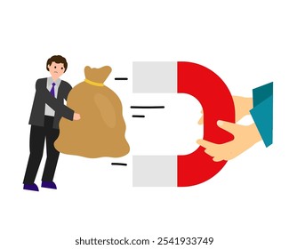 Retenção de salário. Ilustração simples de cor plana do vetor.