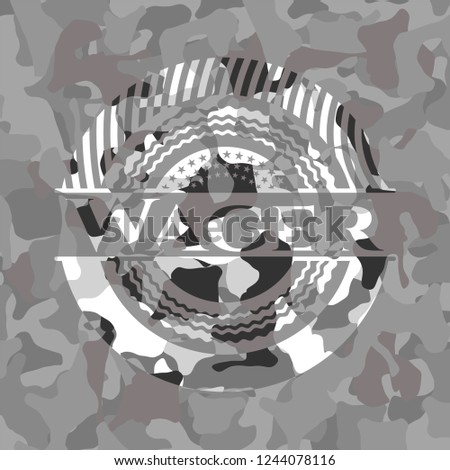 Wager grey camouflaged emblem