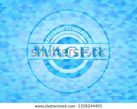 Wager light blue emblem with mosaic background