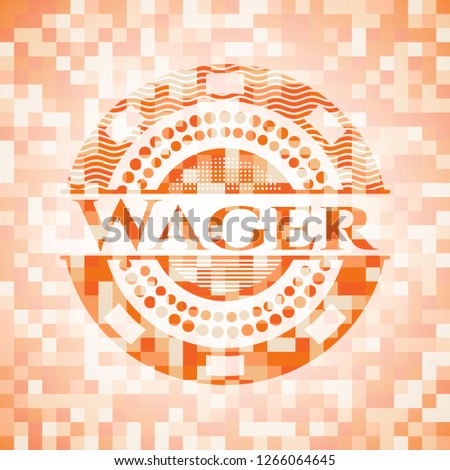 Wager orange mosaic emblem