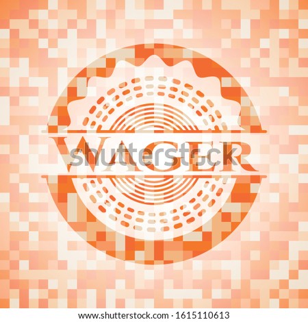 Wager orange mosaic emblem with background