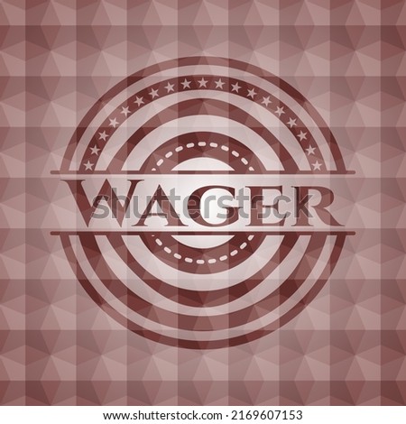 Wager red geometric pattern emblem. Seamless. 