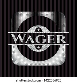 Wager silver shiny emblem]. Vector Illustration. Mosaic.
