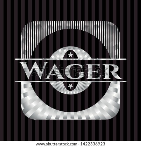 Wager silver shiny emblem]. Vector Illustration. Mosaic.