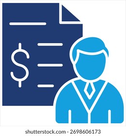 Ilustración vectorial de icono azul plana de salarios