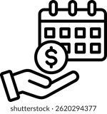 Wages Icon Line Vector Illustration