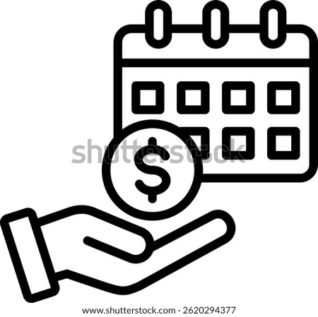 Wages Icon Line Vector Illustration