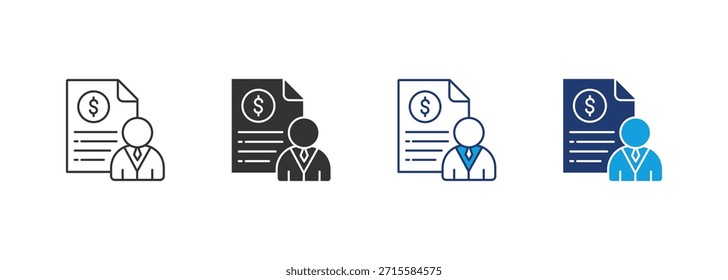 Conjunto de iconos de salarios Colección de estilo múltiple
