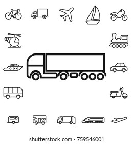 waggon. linear transport icon set