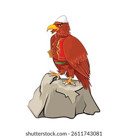 Wagle illustration, dres with albania hat plis and xhamadan