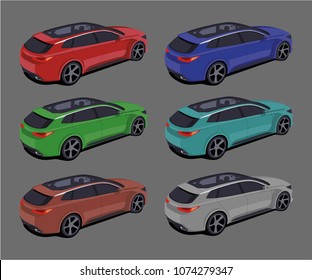 wagon car different color set