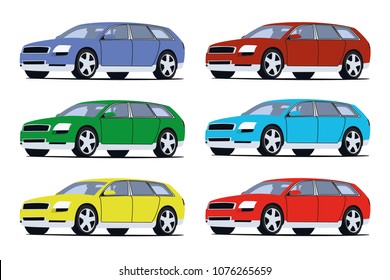 wagon car different color set