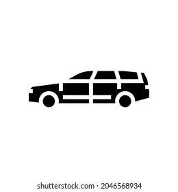 wagon car glyph icon vector. wagon car sign. isolated contour symbol black illustration