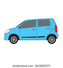 wagon car side view vehicle flat vector