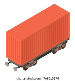 Wagon cargo icon. Isometric illustration of wagon cargo vector icon for web