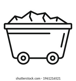 Wagon cart icon. Outline Wagon cart vector icon for web design isolated on white background