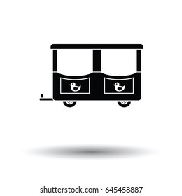 Wagon of children train icon. White background with shadow design. Vector illustration.