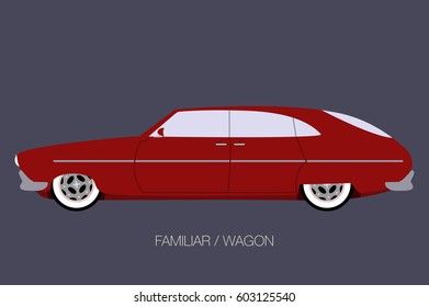 wagon classic car, side view of car, automobile, motor vehicle