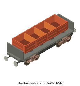 Wagon coal icon. Isometric illustration of wagon coal vector icon for web