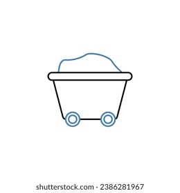 Icono de línea de concepto de vagón. Ilustración de elemento simple. Diseño de símbolos de esquema de concepto de vagón.