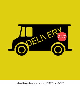 Wagon delivery. Delivery service vector illustration