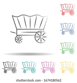 Wagon desert multi color set icon. Simple thin line, outline vector of desert icons for ui and ux, website or mobile application