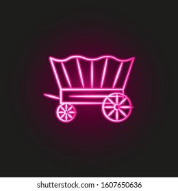 wagon desert neon style icon. Simple thin line, outline vector of desert icons for ui and ux, website or mobile application