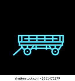 wagon farm neon light sign vector. wagon farm illustration