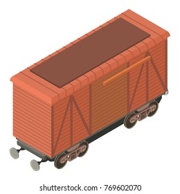 Wagon freight icon. Isometric illustration of wagon freight vector icon for web