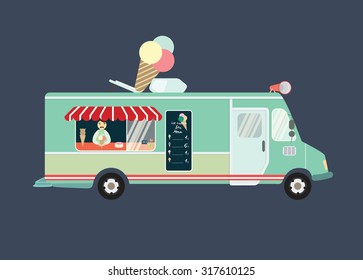 Wagon with ice cream