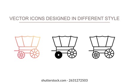 Design de ícone de vagão com ilustração de estoque de fundo branco