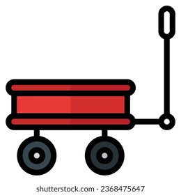 Wagensymbol im vollen Linienstil. Vektorgrafik, geeignet für Logo, Web, Grafikdesign, Illustration, Aufkleber, Bücher usw.