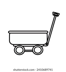 Wagon icon, isolated on white background. Vector illustration.