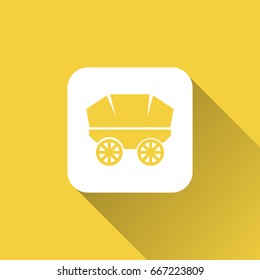 wagon icon with long shadow